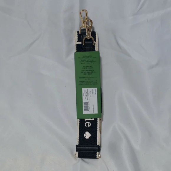Kate Spade Black and Cream Logo Bag Strap. - Picture 2 of 5